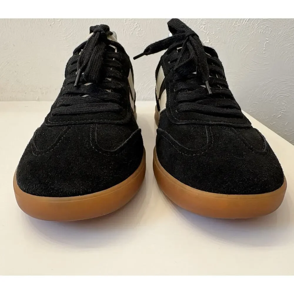 Vince Oasis-M Lace-Up Retro Sneakers Black Suede Cream Leather Men’s 9